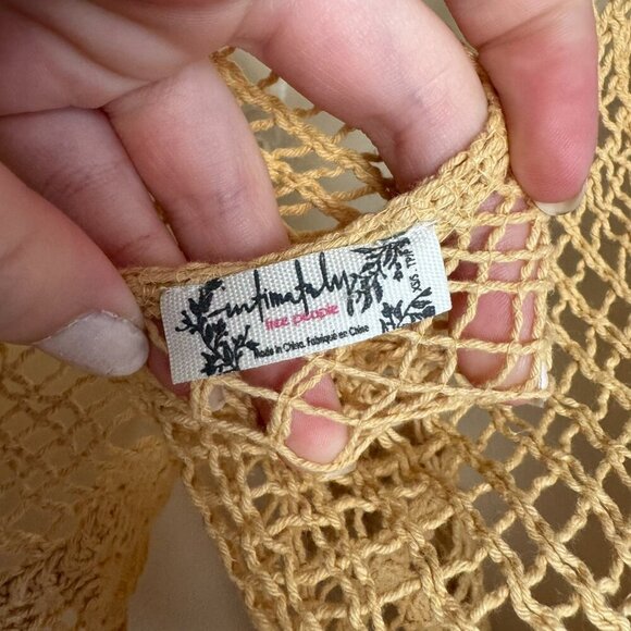 Free People Crochet Crop Top in Cream and Black - Picture 5 of 6